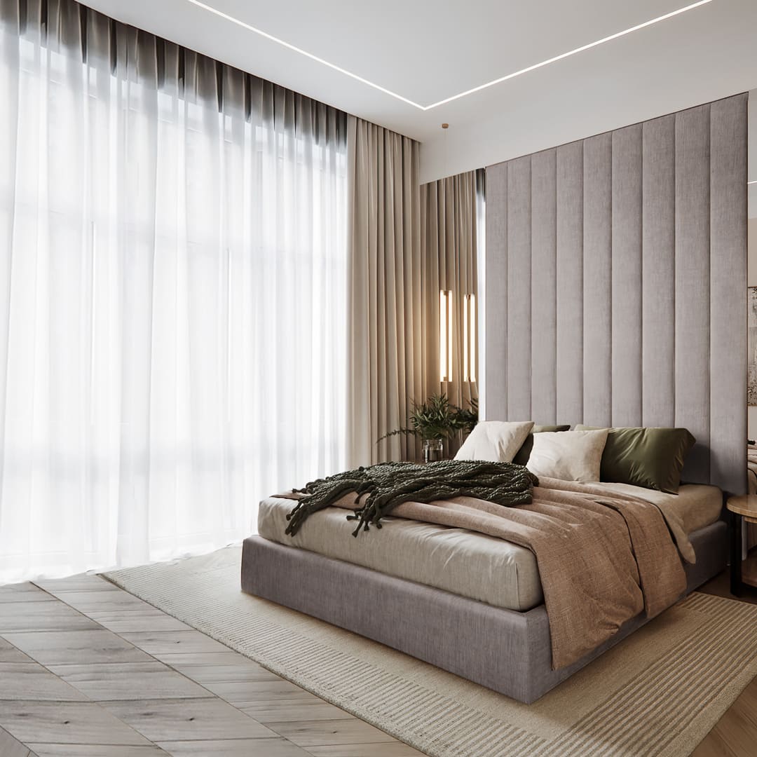 Cama Tapizada Beirut 2 Plazas - Beige