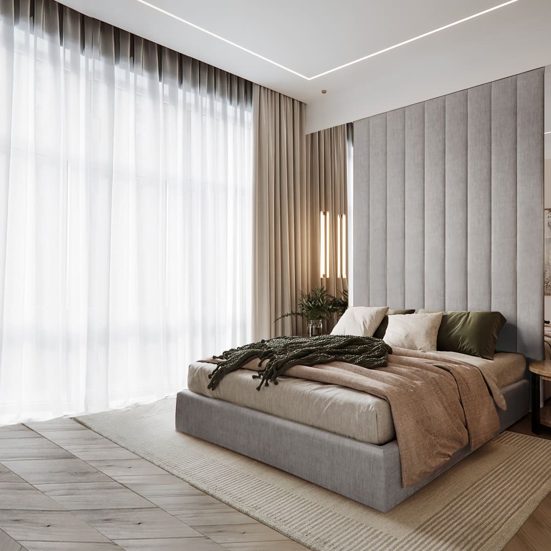 Cama Tapizada Beirut 2 Plazas - Plata