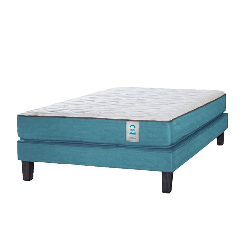 Box Tarmia + Colchón Style 2 2 Plazas - Jade