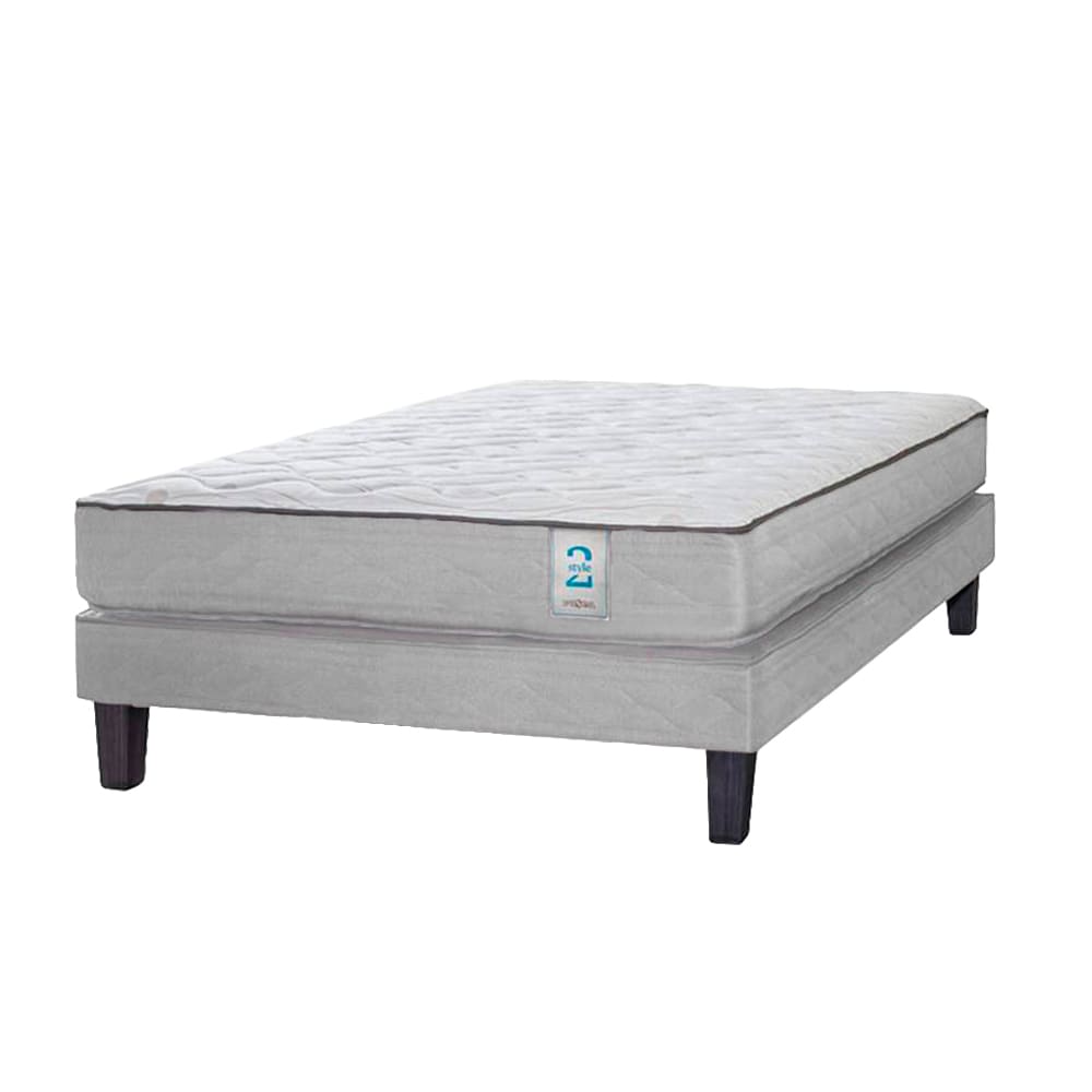 Box Tarmia + Colchón Style 2 2 Plazas - Hueso