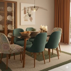 Juego de comedor Brissa 6 Sillas - Petróleo