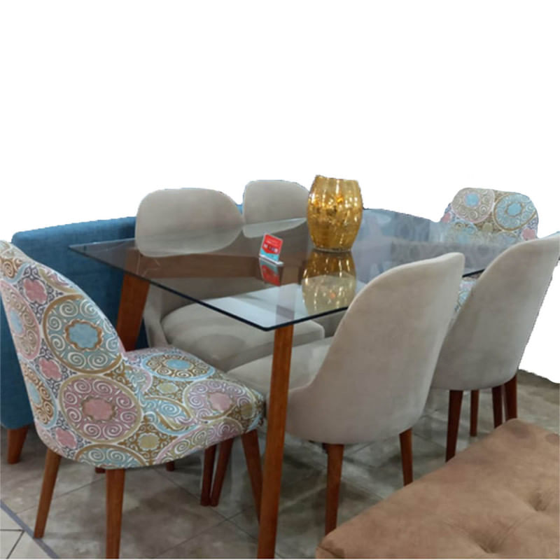 Juego de comedor Brissa 6 Sillas - Amarillo