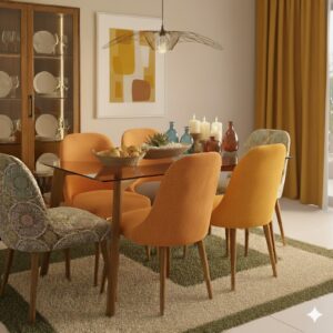 Juego de comedor Brissa 6 Sillas - Amarillo