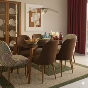 Juego de comedor Brissa 6 Sillas - Chocolate