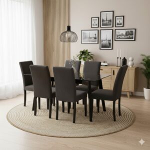 Juego de comedor Liz 6 Sillas - Chocolate