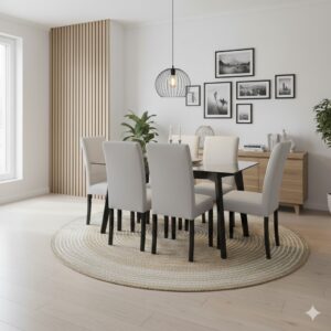 Juego de comedor Liz 6 Sillas - Plata