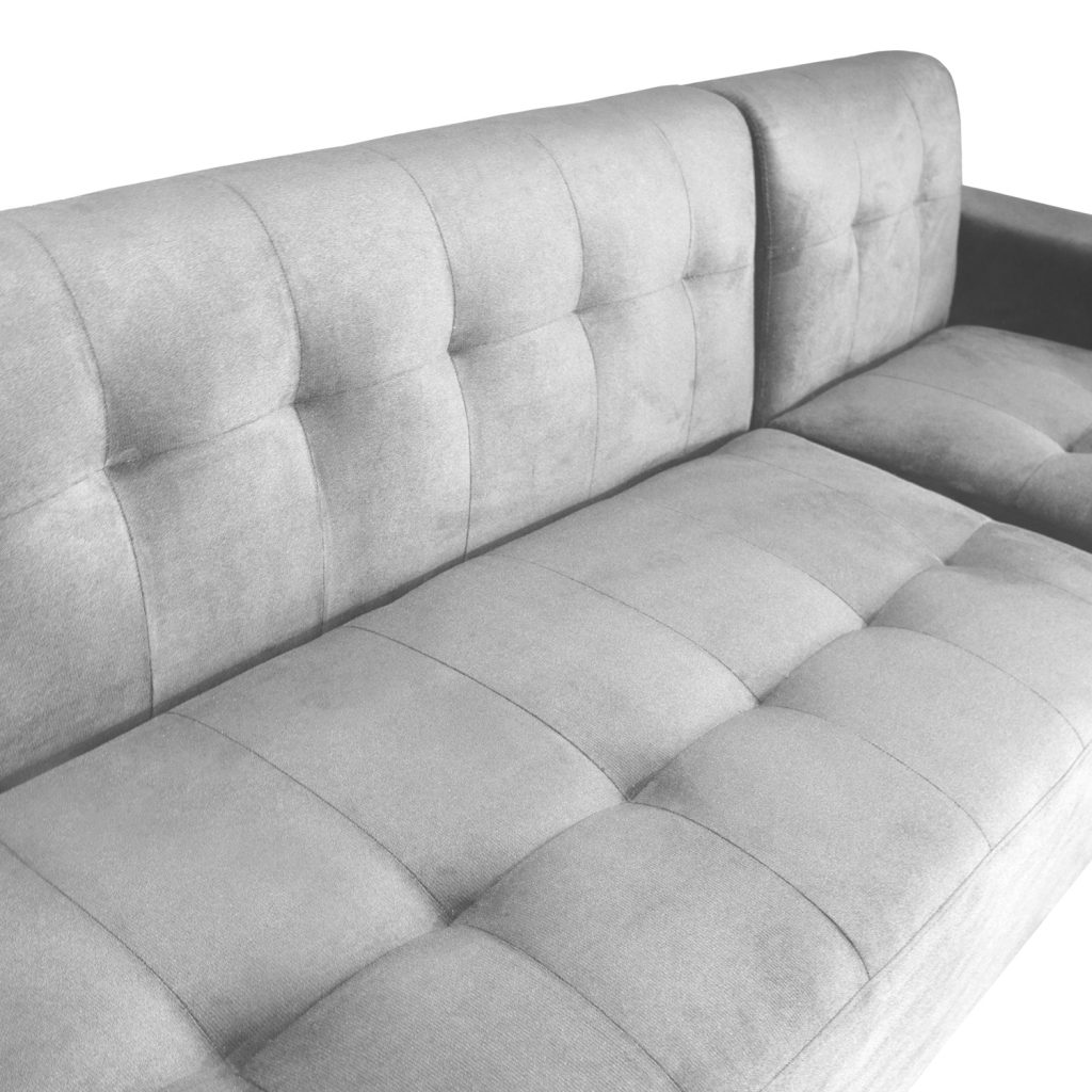 Seccional Londres Derecho + Banqueta – Gris Plata