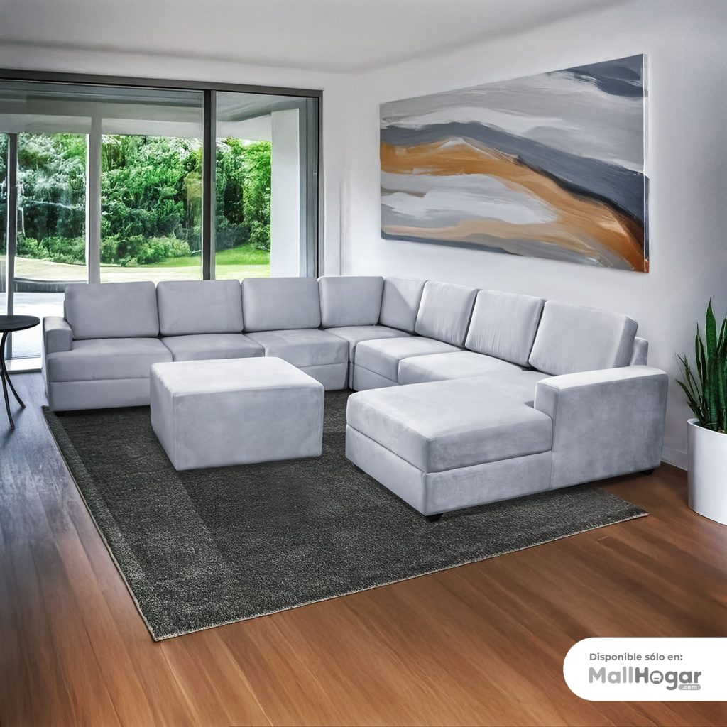 Seccional Pacífico Derecho + Banqueta – Gris Plata