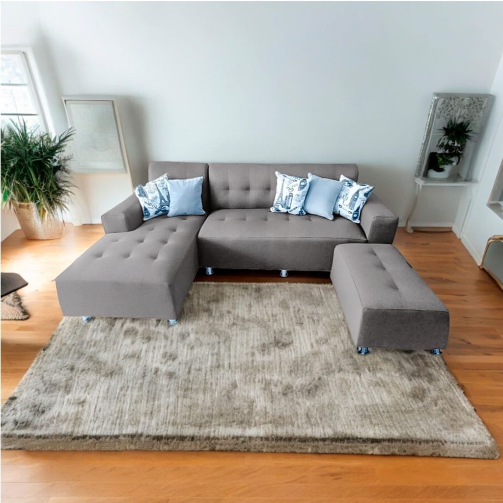 Seccional Londres Izquierdo + Banqueta – Gris Plata