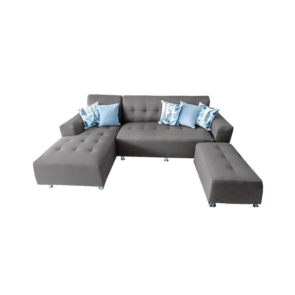 Seccional Londres Izquierdo + Banqueta – Gris Plata