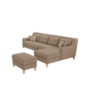 Seccional Diana Derecho + Banqueta - Beige oscuro