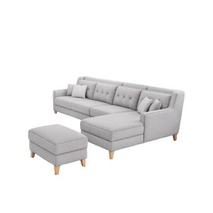 Seccional Diana Derecho + Banqueta - Gris Plata