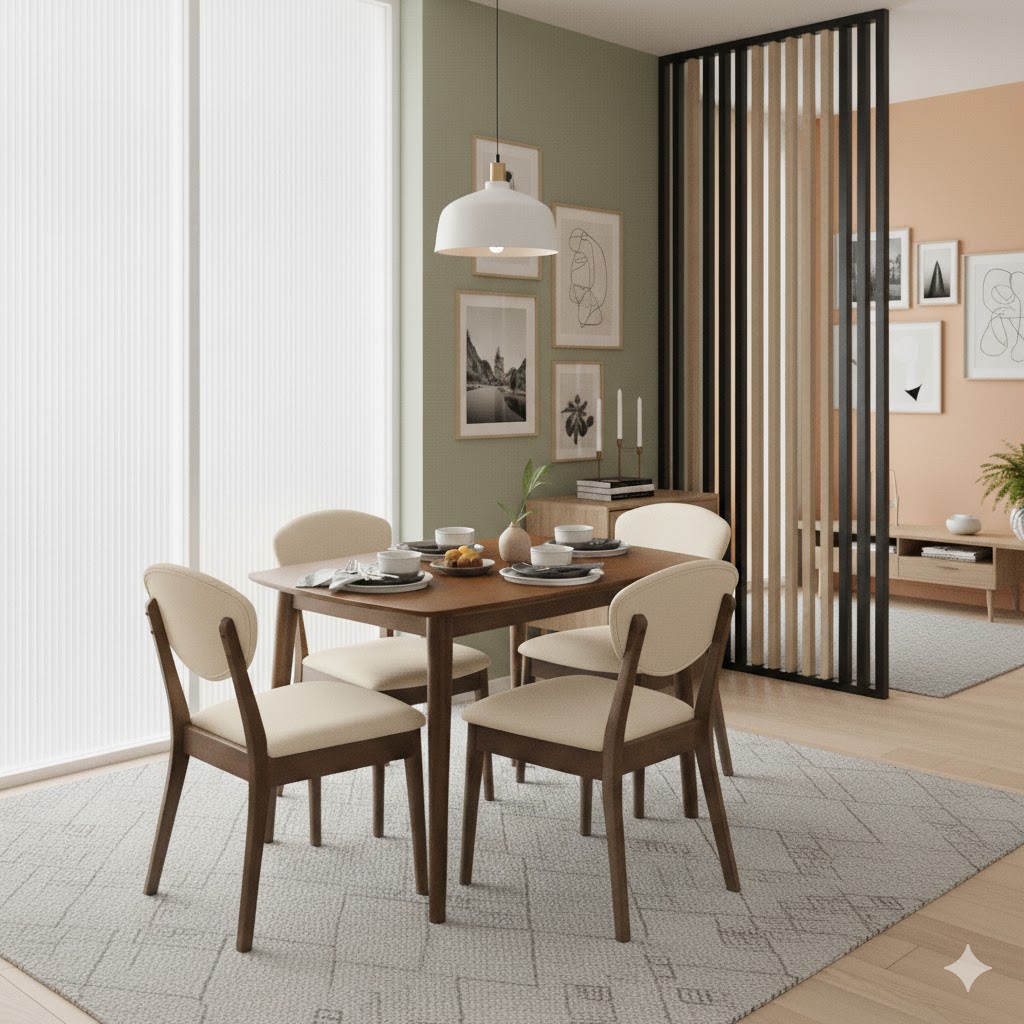 Juego de Comedor Jazmín 4 sillas – Ivory