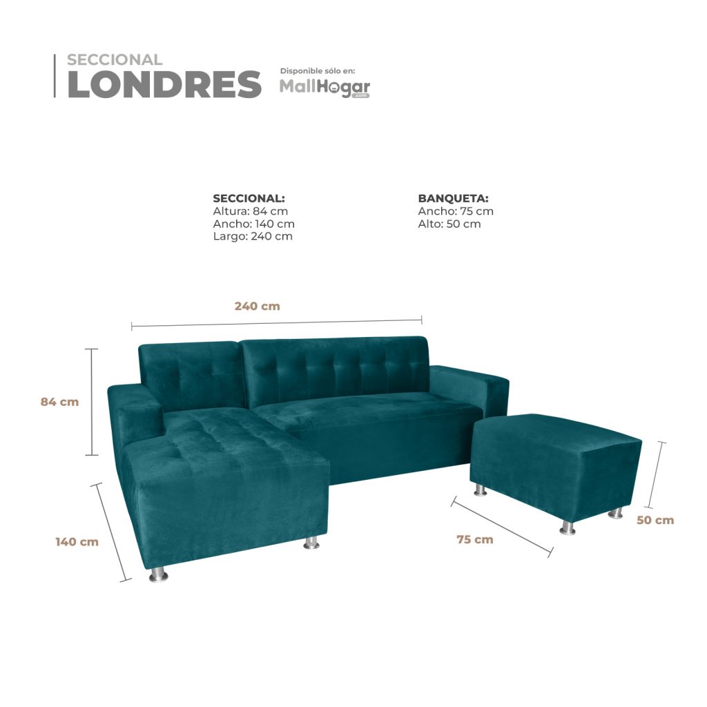 Seccional Londres Izquierdo + Banqueta – Verde Militar