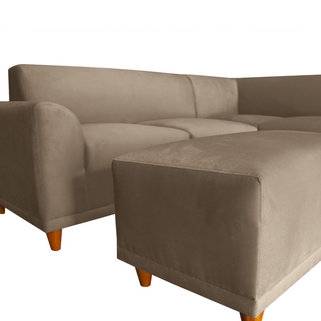 Seccional Palms Derecho + Banqueta – Beige oscuro