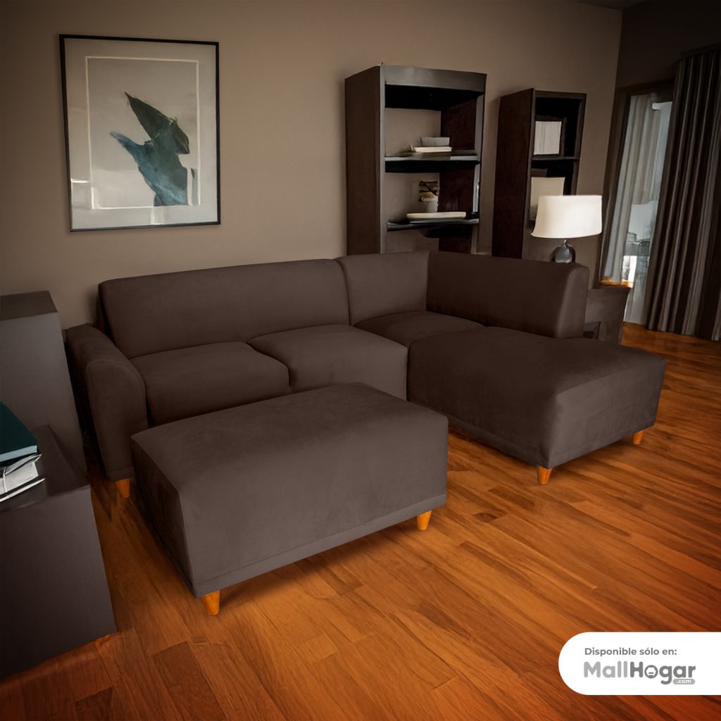 Seccional Palms Derecho + Banqueta – Chocolate