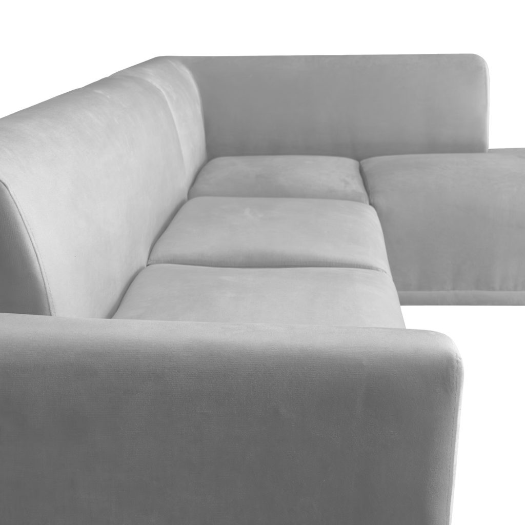 Seccional Palms Derecho + Banqueta – Gris Plata