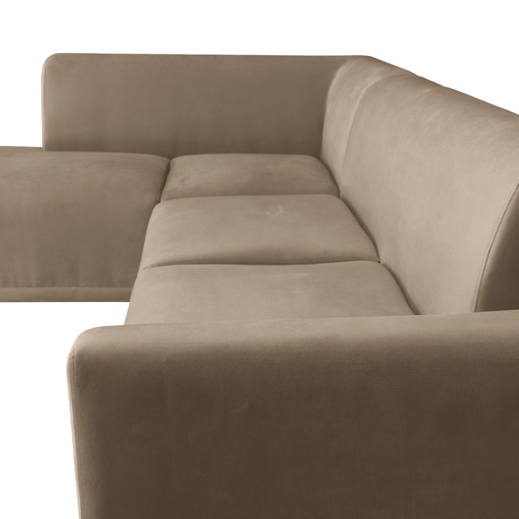 Seccional Palms Izquierdo + Banqueta – Beige oscuro