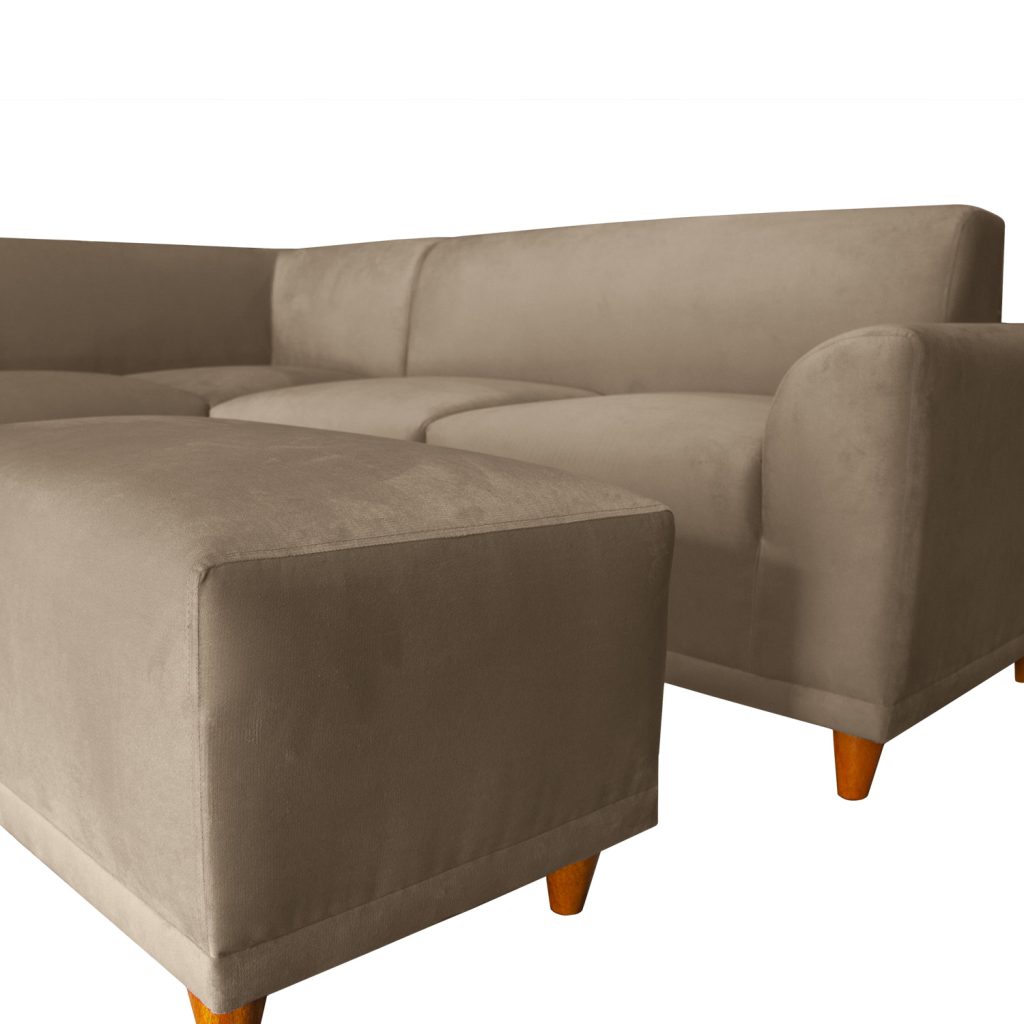 Seccional Palms Izquierdo + Banqueta – Beige oscuro