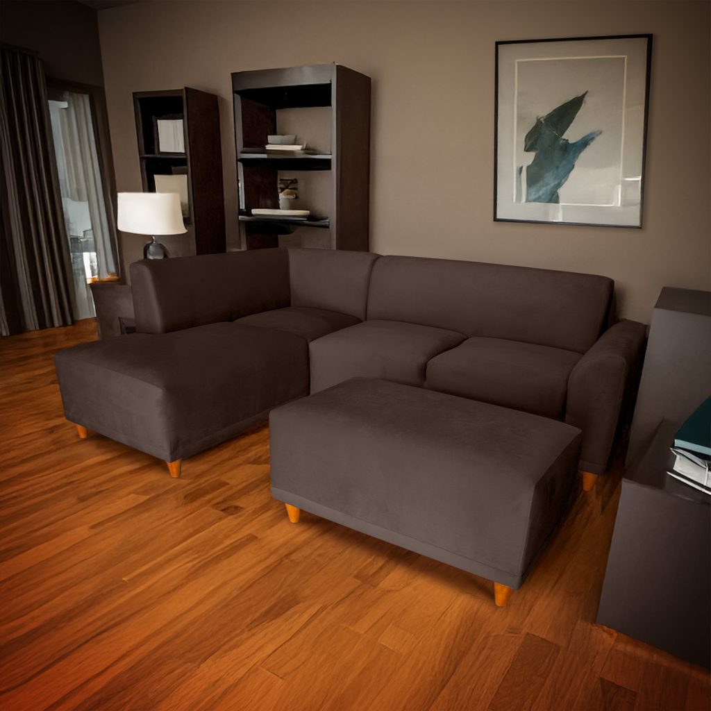 Seccional Palms Izquierdo + Banqueta – Chocolate