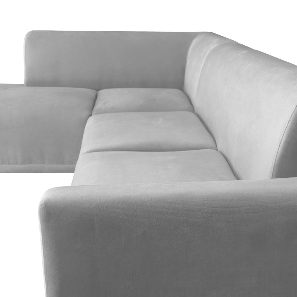 Seccional Palms Izquierdo + Banqueta – Gris Plata