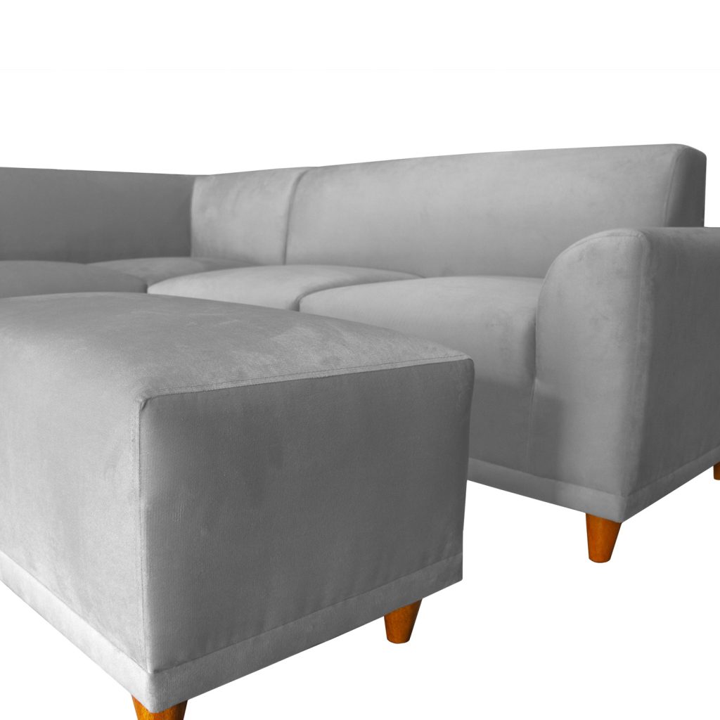Seccional Palms Izquierdo + Banqueta – Gris Plata