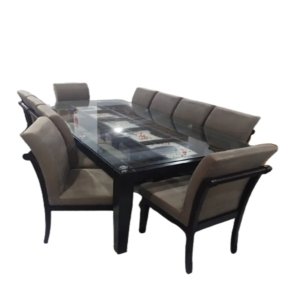 Juego de comedor Brasilia 10 Sillas – Beige oscuro